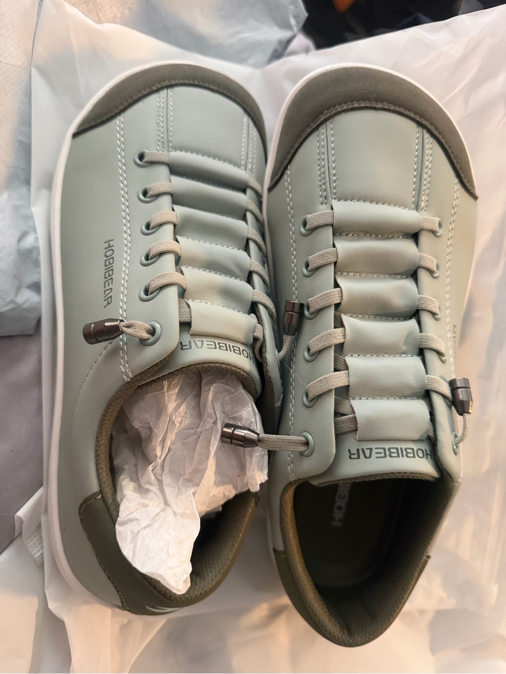 Hobibear Women's Pale Sage Lace-Up Sneakers